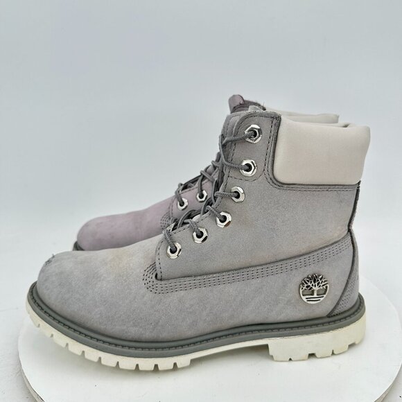Timberland Nellie Women Size 7.5 Mono Grey Nubuck Leather Hiking Ankle Boot - Picture 1 of 11
